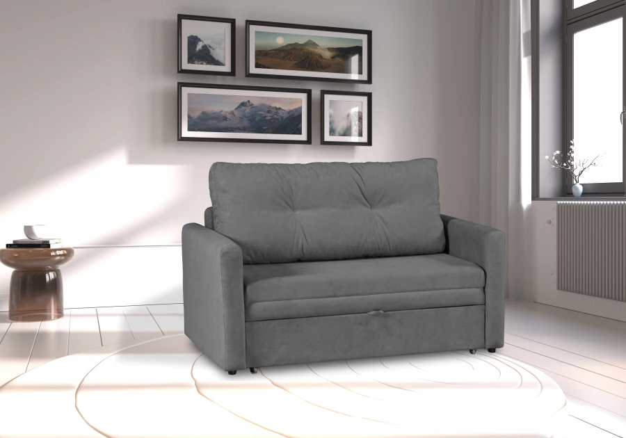 Диван-кровать Юнат 120, раскладной, серый с мелкими разводами, 142х87х94 см (изображение №10)