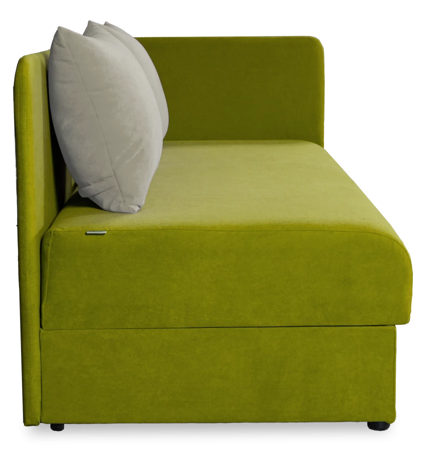 Диван-кровать, Орлеан велюровый, раскладной, с ящиком для белья, механизм Книжка, светло-серый велюр,  198х88х81 см (изображение №6)