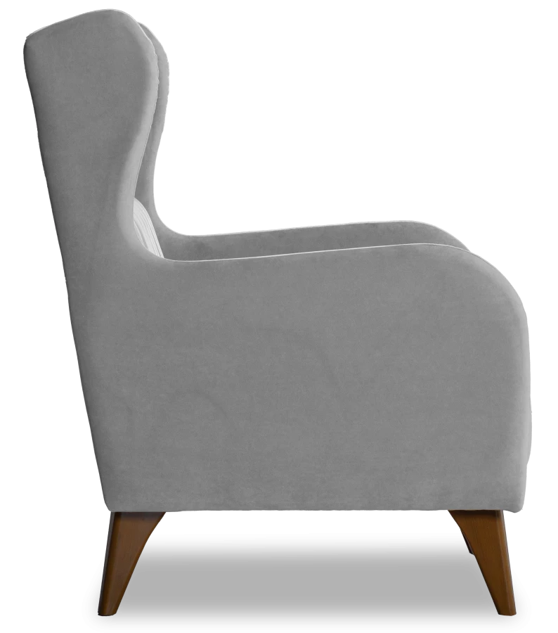 Кресло мягкое Градара, велюр, анатомическое, светло-серый,  66х84х102 см (изображение №3)