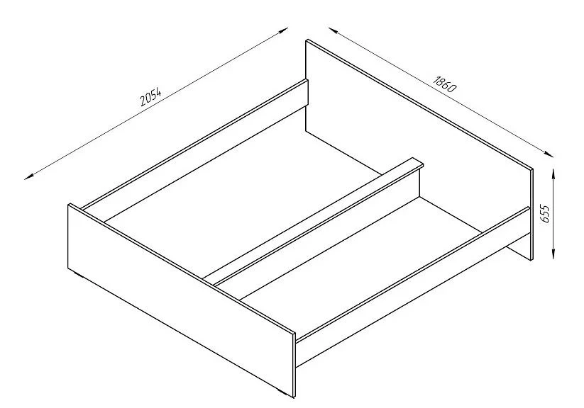 Кровать двойная ОРИОН - аналог IKEA BRIMNES 180х200 см, белая (изображение №2)