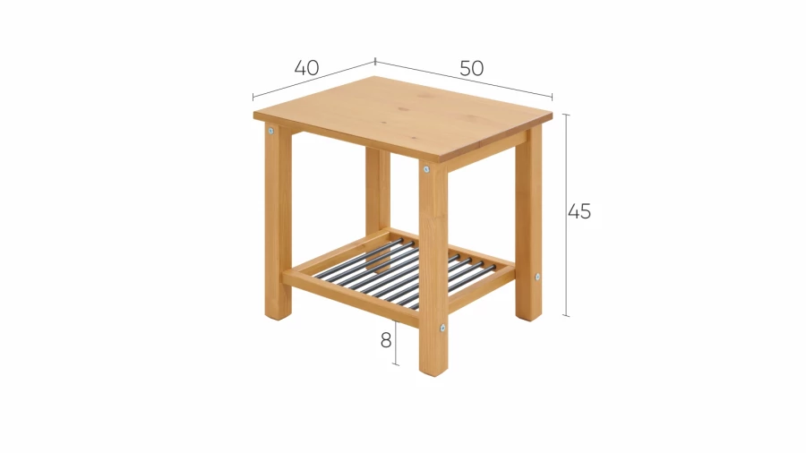 Тумба прикроватная - аналог IKEA /HEMNES / ХЕМНЭС/ ХЕМНЕС / ВОЙВЫВ / ИКЕА 50х40 см, светло-коричневый (изображение №4)