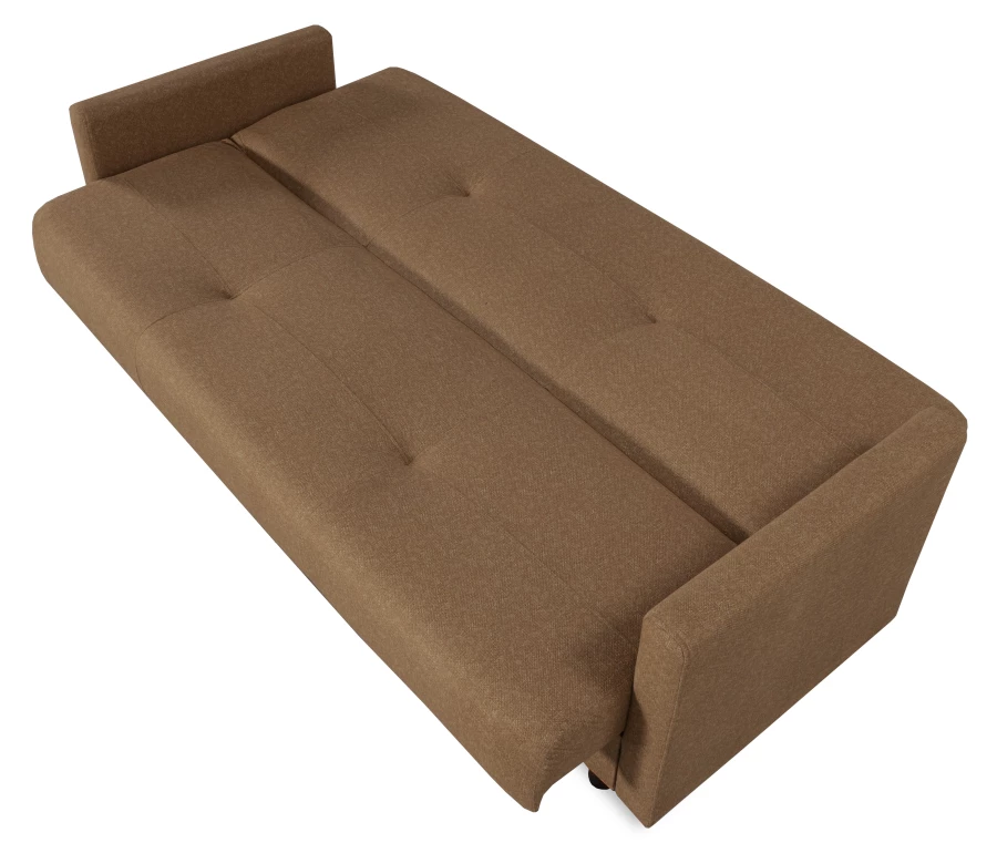 Диван-кровать Квин, раскладной, с ящиком для белья,  коричневый-велюр, 216х84х85 см (изображение №8)