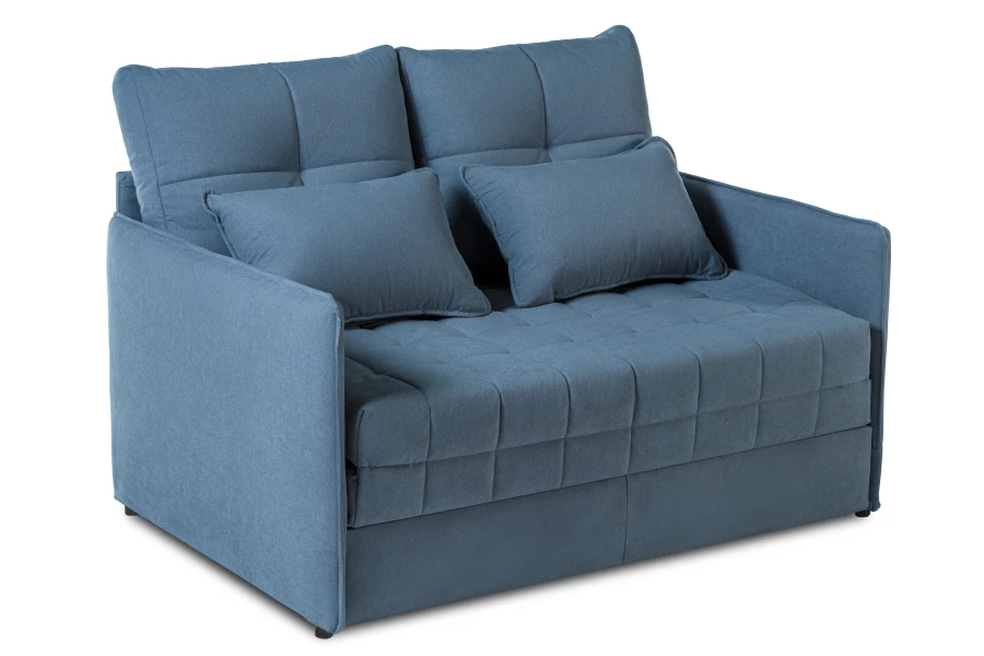 Диван-кровать Панда, велюровый, раскладной, синий, 145х101х100 см (изображение №4)