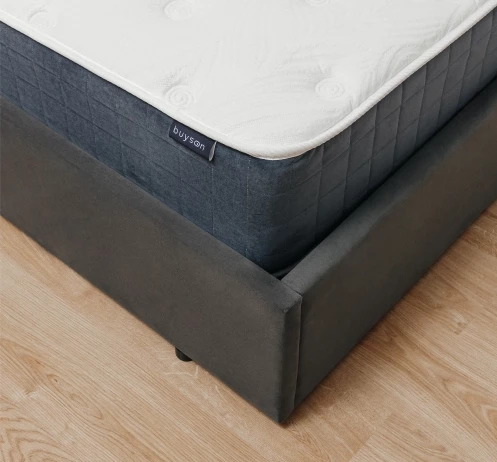 Кровать BuyRelax (велюр), с ПМ, 180х200 см, темно-серый (изображение №3)