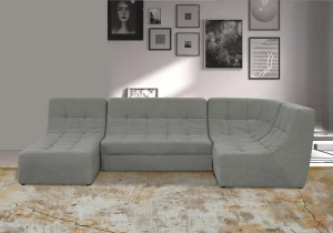 Второе фото. Угловой диван-кровать Палладиум 2, модульный, серый, 325х185х88 см