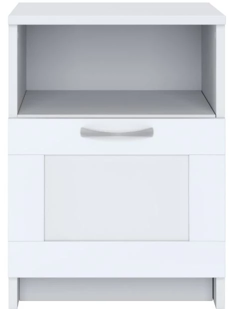 Тумба прикроватная ящик и полка СИРИУС - аналог IKEA BRIMNES, белый (изображение №2)