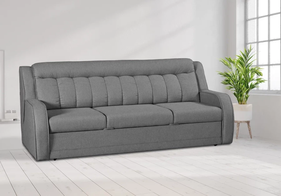 Прямой диван-кровать Блистер, раскладной, серый 231х96х96 см (изображение №4)