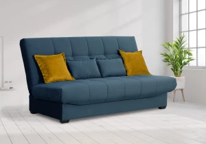 Второе фото. Прямой диван-кровать Аккорд, велюровый, раскладной, темно-синий, 192х100х95 см