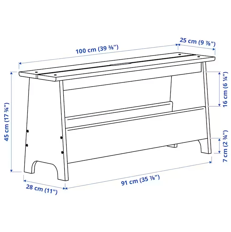 PERJOHAN ПЭРЙОХАН Скамья с отделением для хранения ИКЕА (изображение №10)