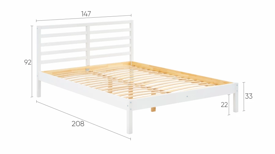 Кровать - аналог IKEA IDANAS/IDANÄS/ТИРАНА/ИКЕА 140х200 см, белый (изображение №5)