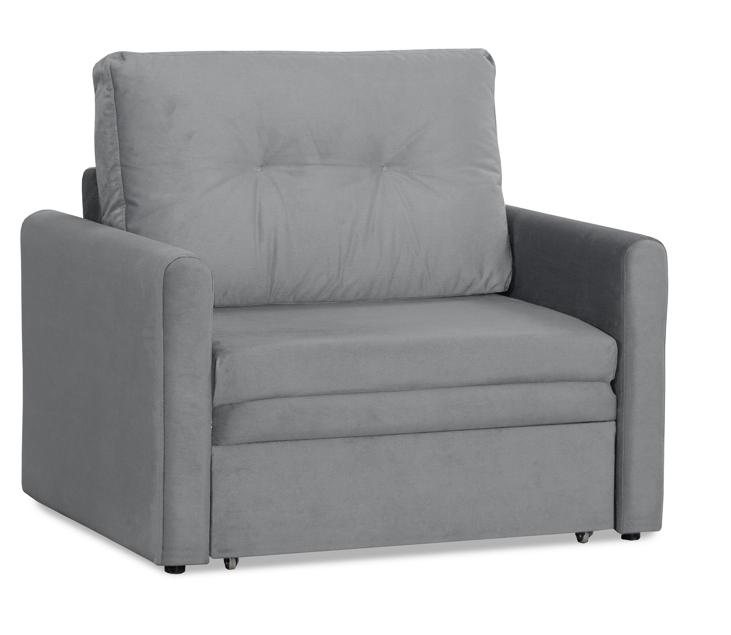 Прямой диван-кровать Юнат 2, раскладной, серый, 106х87х94 см