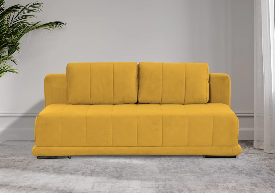 Диван-кровать Флорида, велюровый, горчично-желтый, 201х90х90 см (изображение №5)