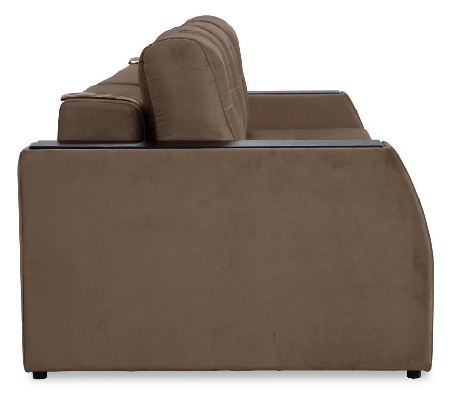 Прямой диван-кровать Спинер, раскладной, коричневый, 256х108х90 см (изображение №4)