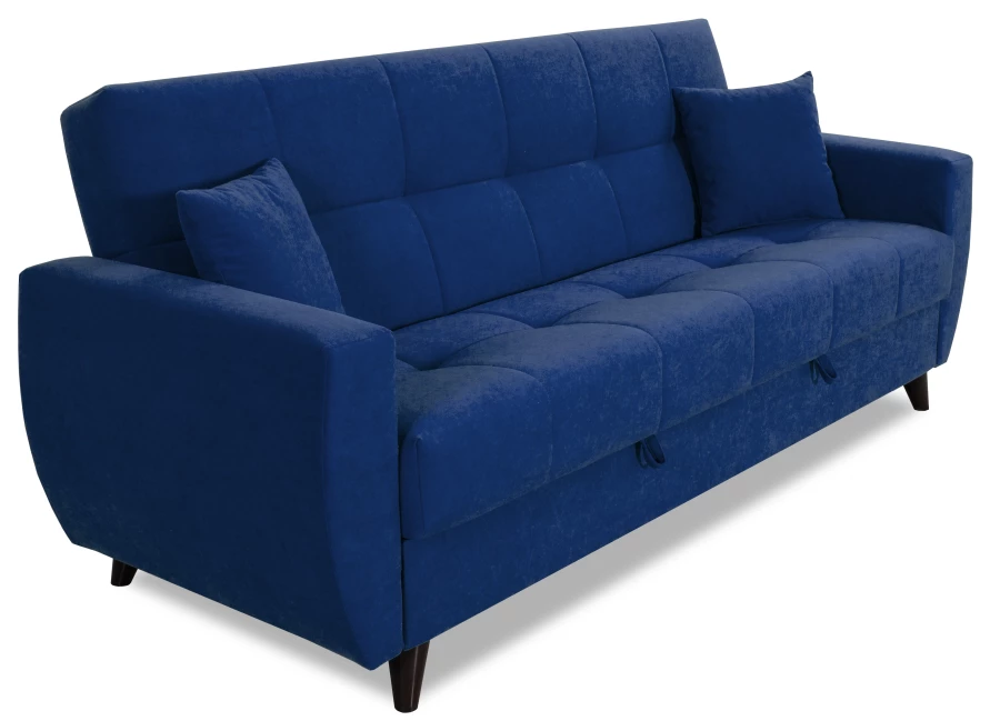 Диван-кровать Бетти 2 велюровый, раскладной, темно-синий 236х88х96 см (изображение №8)