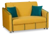 Прямой диван-кровать Милан, велюровый, раскладной, горчично-желтый, 149х99х91 см