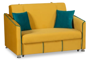 Прямой диван-кровать Милан, велюровый, раскладной, горчично-желтый, 149х99х91 см