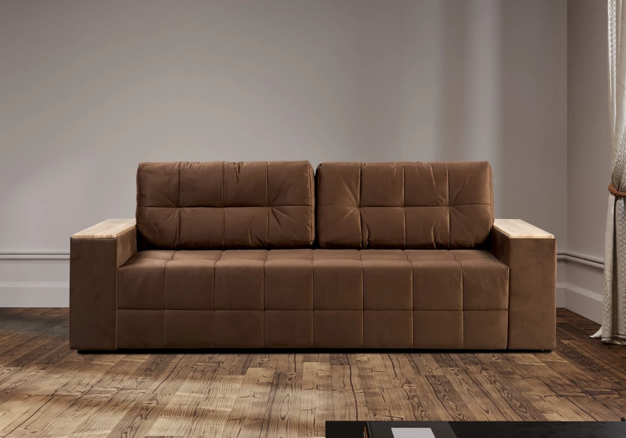 Диван-кровать Элегант 2022 ,коричневый 253х106х99 см (изображение №14)