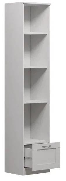 Стеллаж 4 полки 1 ящик СИРИУС - аналог IKEA BRIMNES, 39х190 см, белый (изображение №3)