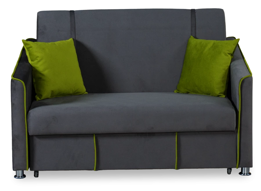 Прямой диван-кровать Милан, велюровый, раскладной, графитовый, 149х99х91 см (изображение №7)