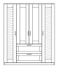 Шкаф комбинированный 4 двери и 2 ящика СИРИУС - аналог IKEA BRIMNES, Дуб Венге (с 2 зеркалами) (изображение №5)