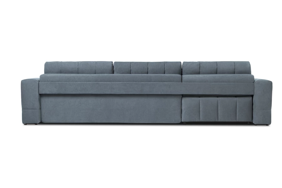 Диван-кровать Реал 2, велюровый, раскладной, серый велюр, 350х180х90 см (изображение №6)