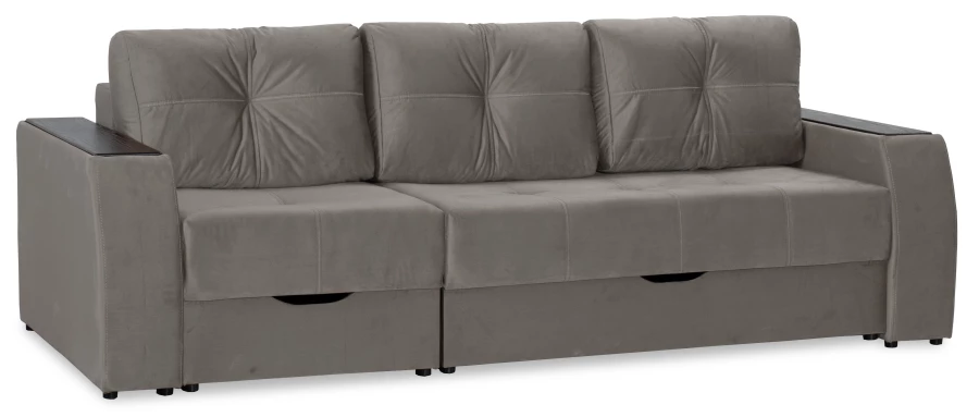 Прямой диван-кровать Спинер, раскладной, серый, 256х108х90 см (изображение №3)