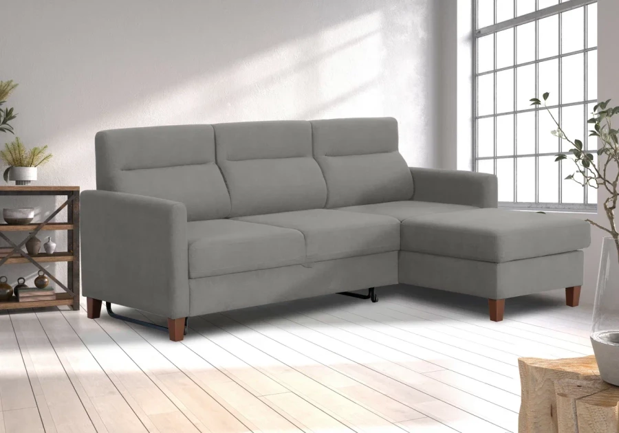 Диван-кровать, Марсель со спальным местом,серый 228х160х97 см (изображение №13)