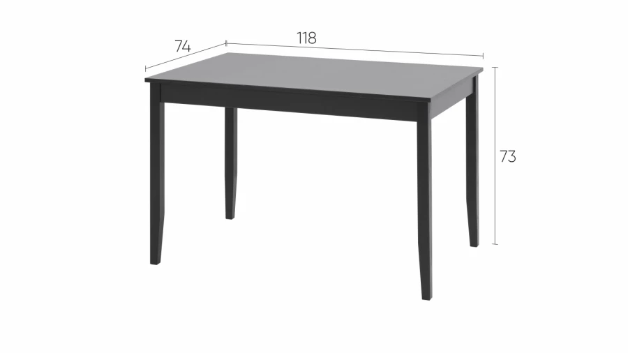 Кухонный стол  -  аналог IKEA /ЛЫМ/ ИКЕА, 118x74см, черный (изображение №4)