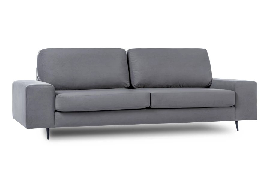 Диван-кровать Натали, велюровый, раскладной, темно-серый, 251х104х88 см (изображение №5)