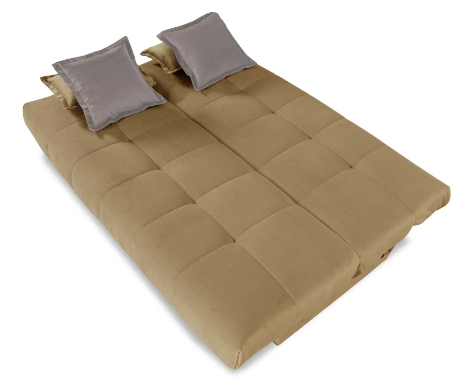 Прямой диван-кровать Аккорд, велюровый, раскладной, какао, 192х100х95 см (изображение №4)