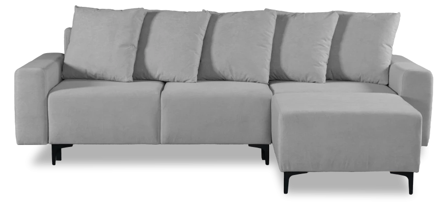 Угловой диван-кровать Халиф, светло серый велюр 261х102х96 см (изображение №1)