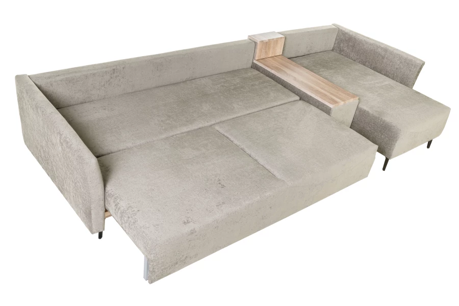 Диван-кровать Тенериф 2, велюровый, раскладной, песочный шенилл, 334х156х93 см (изображение №8)