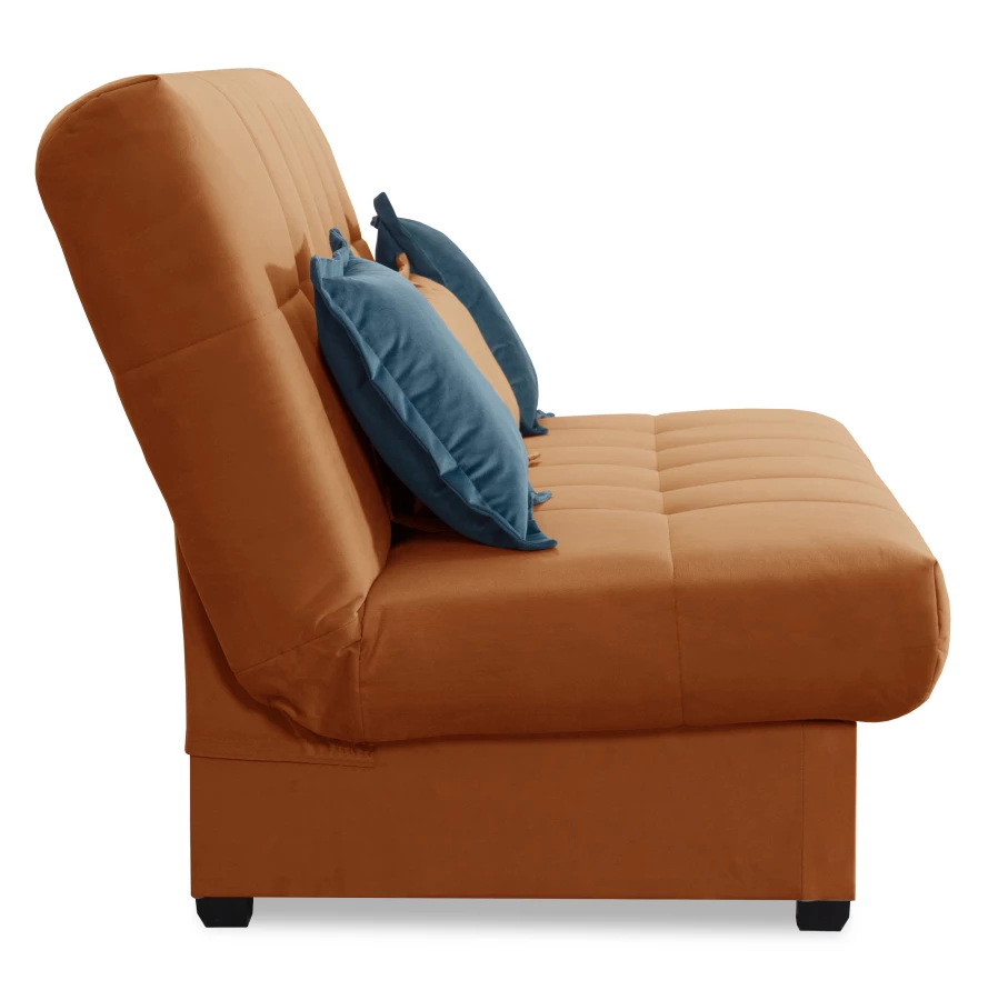 Прямой диван-кровать Аккорд, велюровый, раскладной, терракотовый, 192х100х95 см (изображение №5)