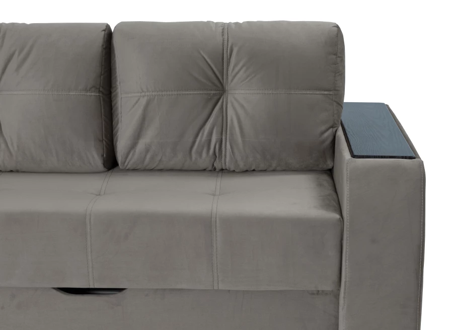 Прямой диван-кровать Спинер, раскладной, серый, 256х108х90 см (изображение №6)