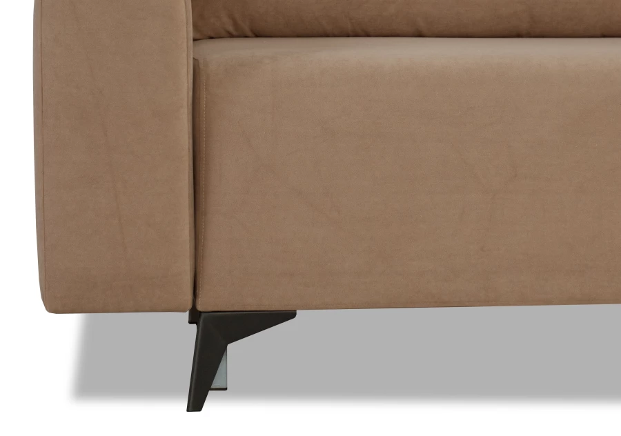 Диван-кровать Халиф велюровый, механизм Еврокнижка, бежево-коричневый, 241х105х98 см (изображение №5)