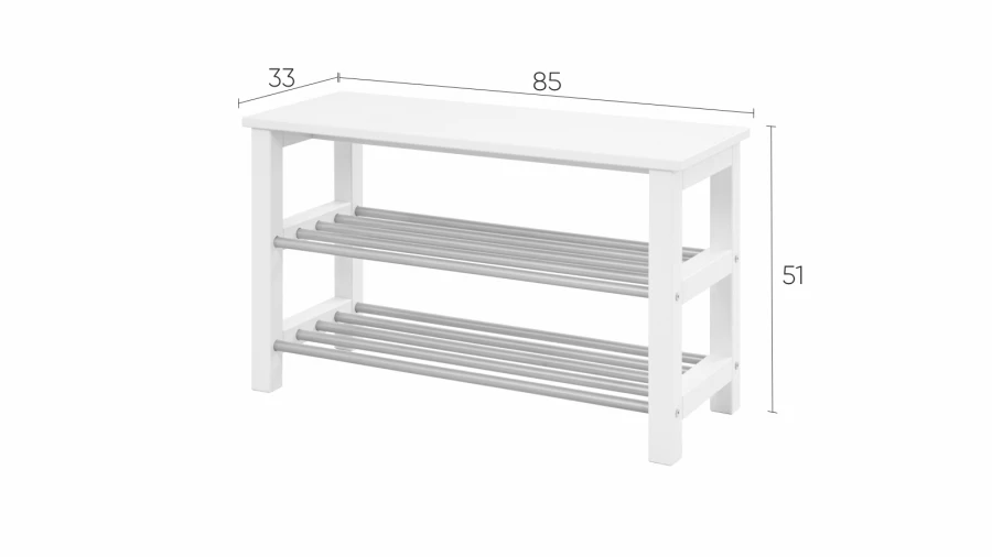 Полка для обуви - аналог IKEA/МИЧА/ИКЕА, 85x34см, белый (изображение №4)