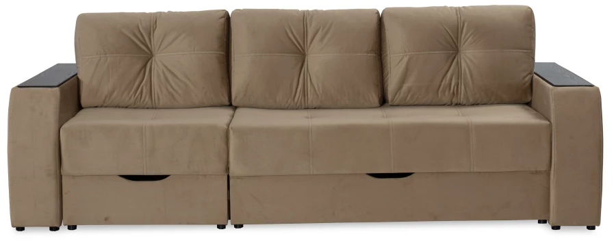 Прямой диван-кровать Спинер, раскладной, какао, 256х108х90 см (изображение №2)