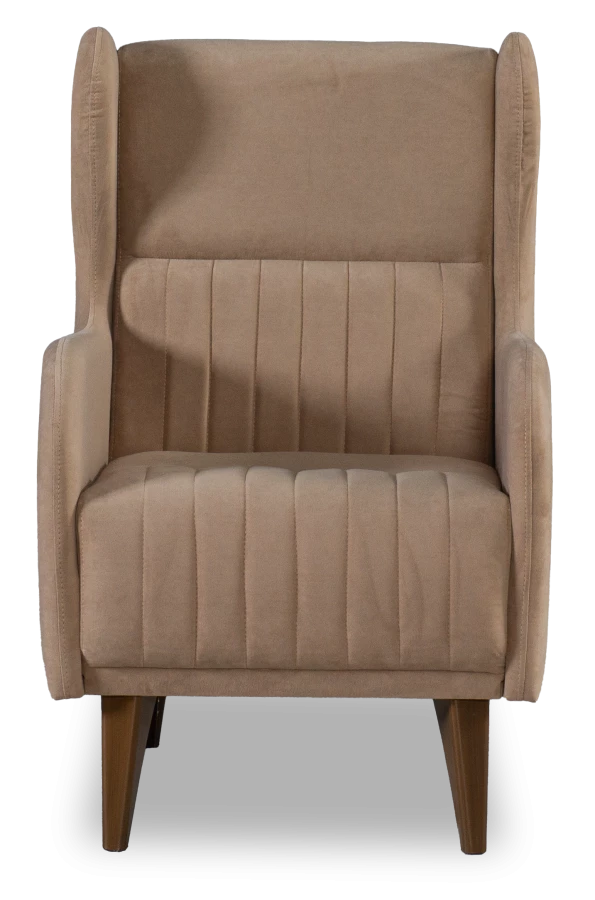 Кресло мягкое Градара, велюр, анатомическое, бежево-коричневый, 66х84х102 см (изображение №8)