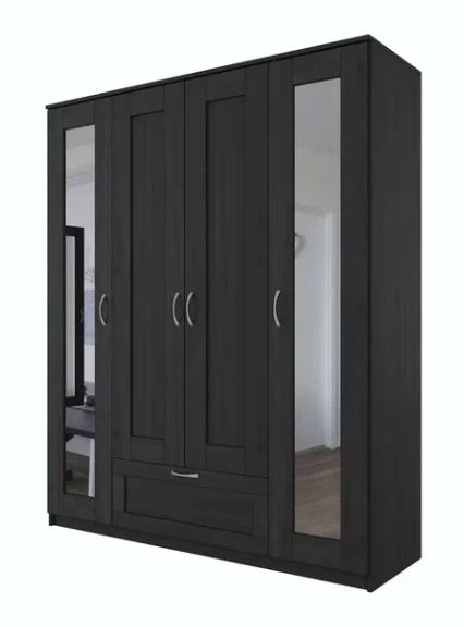 Шкаф комбинированный 4 двери и 1 ящик СИРИУС - аналог IKEA BRIMNES, Дуб Венге (с 2 зеркалами)