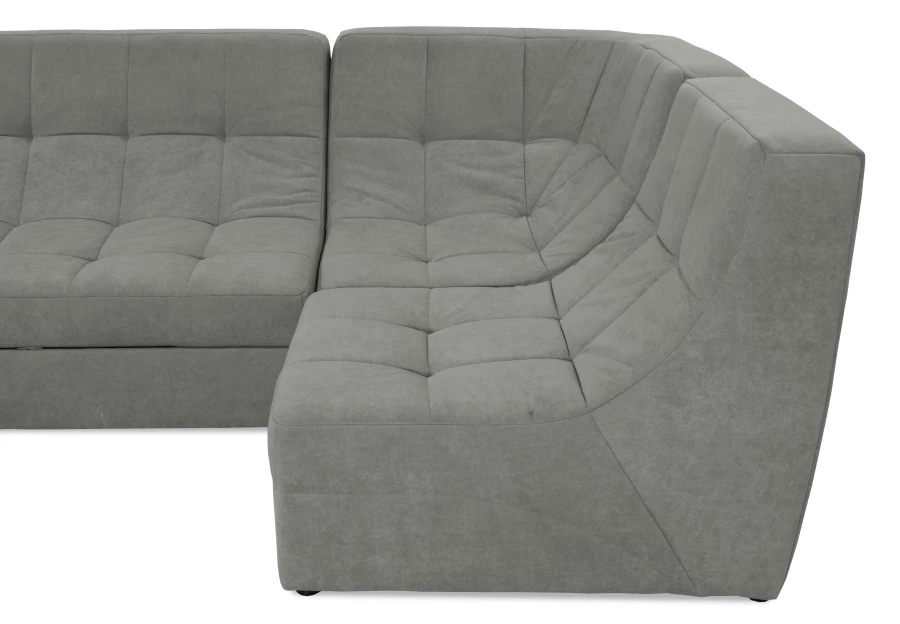 Угловой диван-кровать Палладиум 2, модульный, серый, 325х185х88 см (изображение №6)