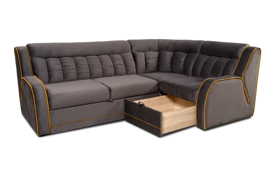 Угловой диван-кровать Блистер 2, песочно-серый, 259х183х97 см (изображение №5)