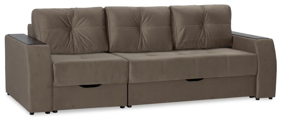 Прямой диван-кровать Спинер, раскладной, песочно-серый, 256х108х90 см (изображение №2)