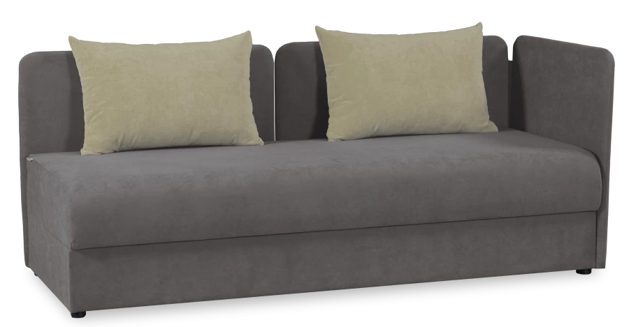 Диван-кровать Орлеан велюровый, раскладной, с ящиком для белья, механизм Книжка, светло песочный велюр, 198х88х81 см (изображение №1)