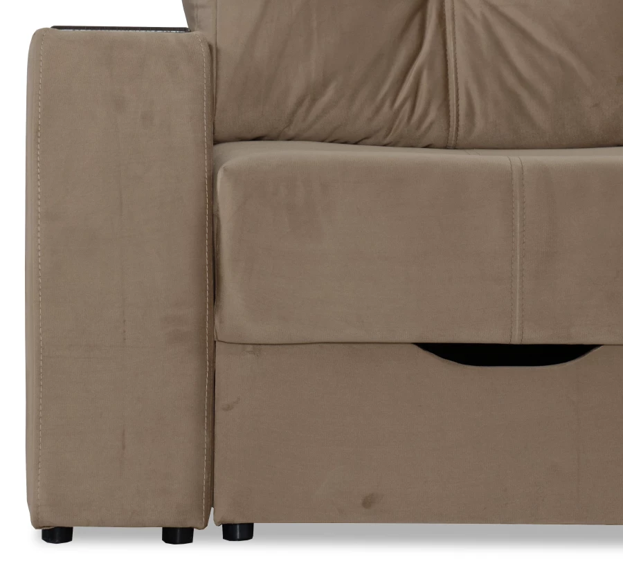 Прямой диван-кровать Спинер, раскладной, какао, 256х108х90 см (изображение №5)