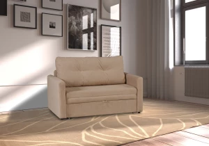 Второе фото. Диван-кровать Юнат 120, раскладной, серо-песочный с мелкими разводами, 142х87х94 см