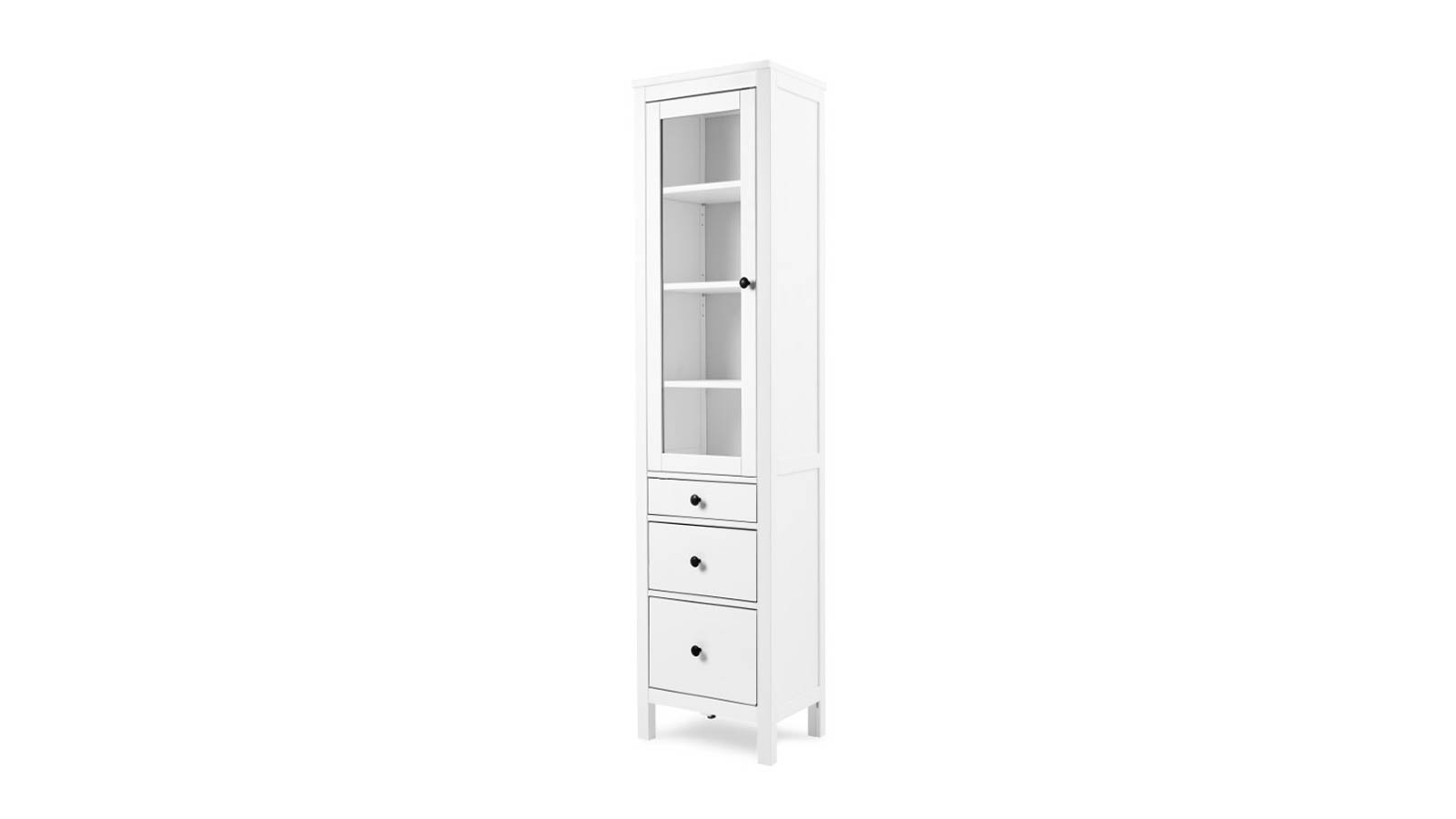 Шкаф-витрина 3 ящика - аналог IKEA HEMNES / ХЕМНЭС/ ХЕМНЕС / КЫМОР / ИКЕА 49х198х37 см, белый