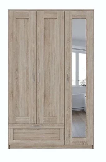 Шкаф комбинированный 3 двери и 1 ящик СИРИУС - аналог IKEA BRIMNES, сонома (изображение №2)