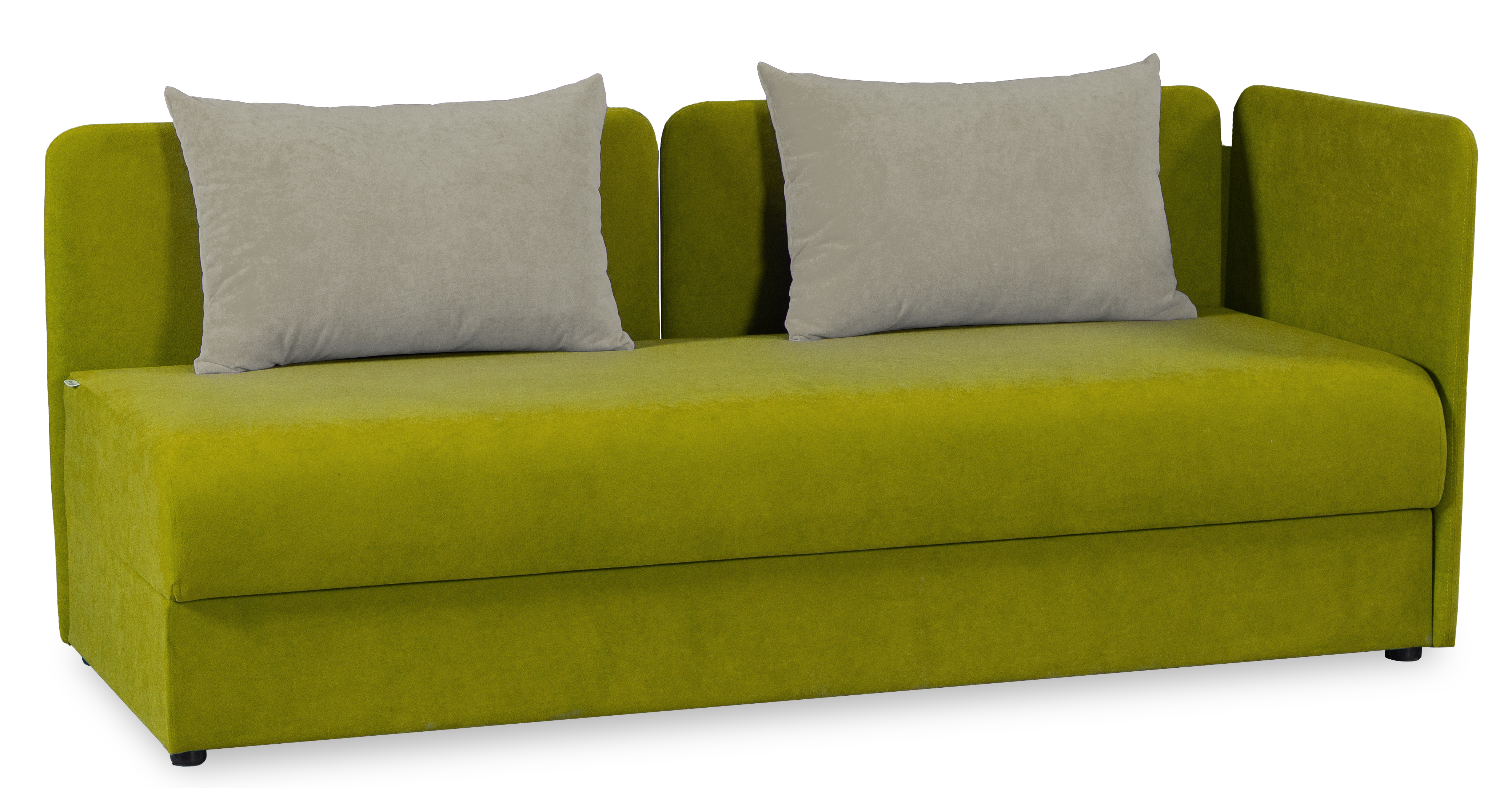 Диван-кровать, Орлеан велюровый, раскладной, с ящиком для белья, механизм Книжка, светло-серый велюр,  198х88х81 см