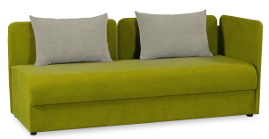 Диван-кровать, Орлеан велюровый, раскладной, с ящиком для белья, механизм Книжка, светло-серый велюр, 198х88х81 см