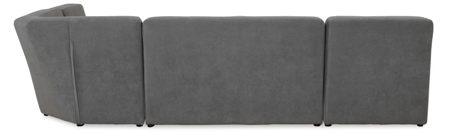 Угловой диван-кровать Палладиум 2, модульный, темно-серый, 325х185х88 см (изображение №9)